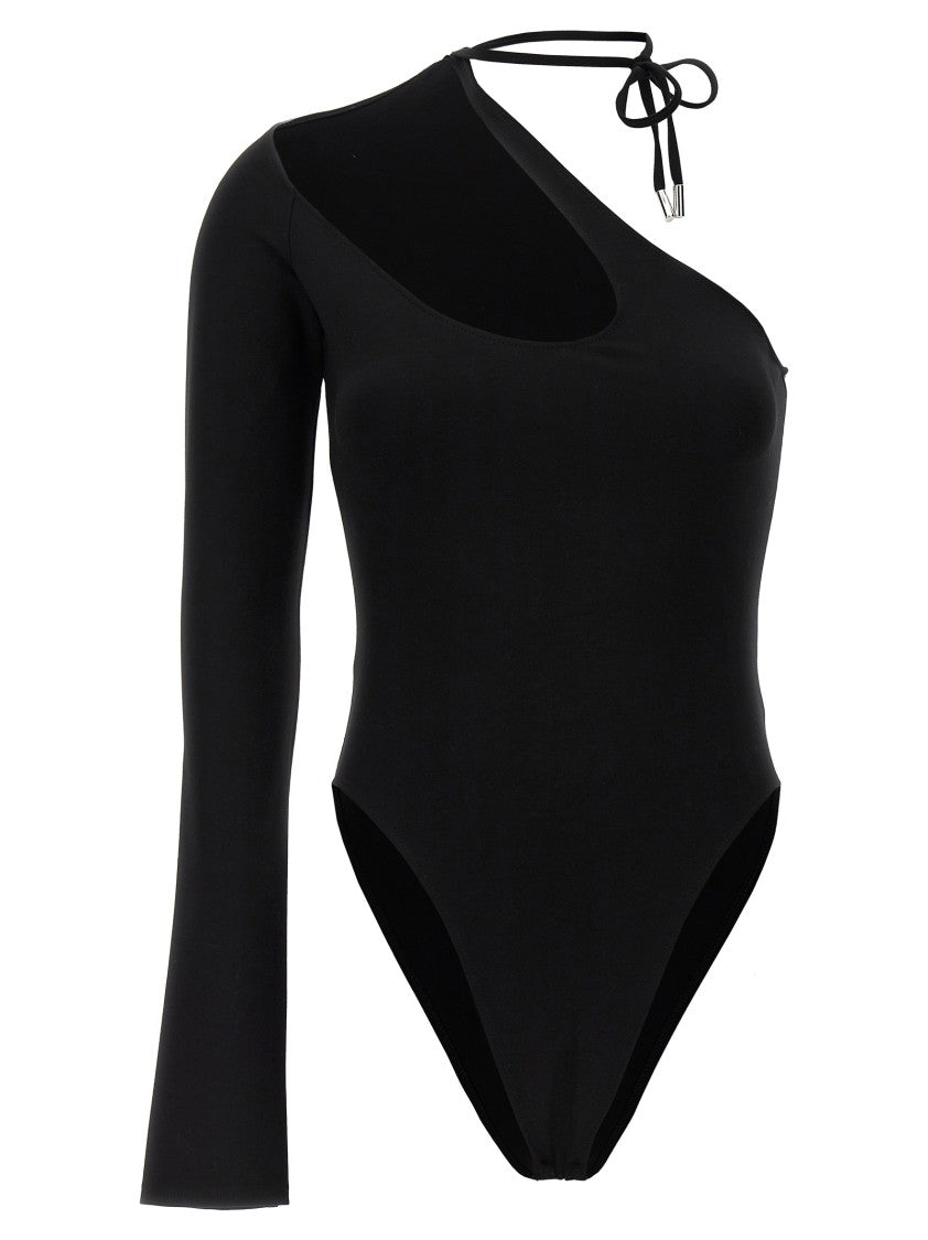 David Koma Asymmetrical Stretch Viscose Bodysuit With Cut-Out Detail