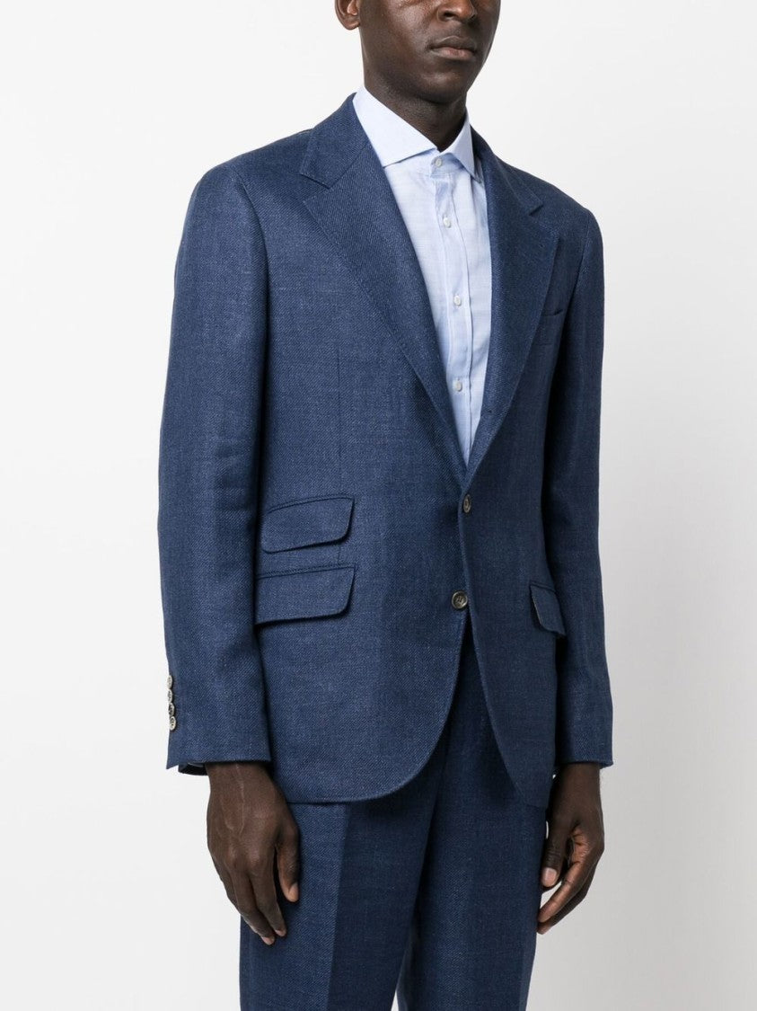 Brunello Cucinelli Navy Linen Blend Jacket