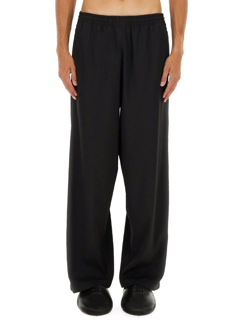 Balenciaga Wide-Leg Stretch Pants With Relaxed Fit