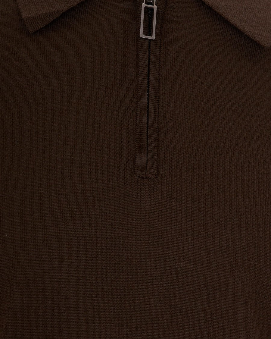Paolo Pecora Long-Sleeve Virgin Wool Polo With Ribbed Details