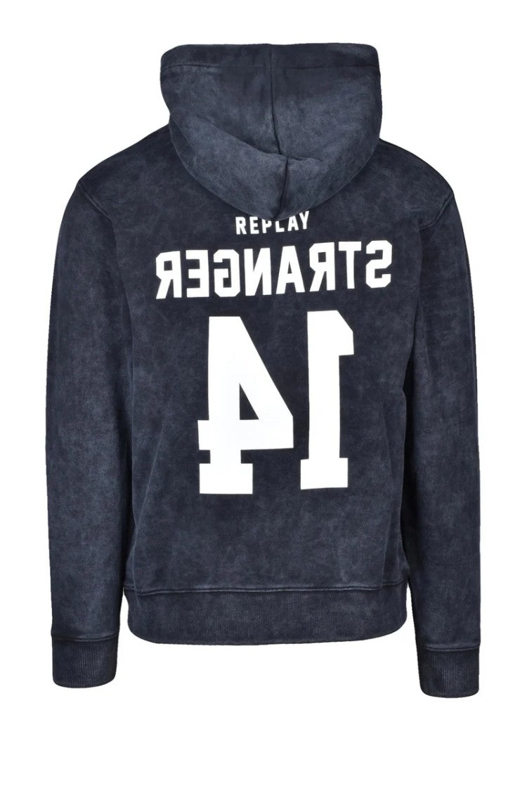 Replay Black Men Cotton Hoodie