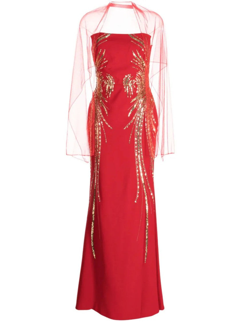 Saiid Kobeisy Strapless Crepe Beaded Dress