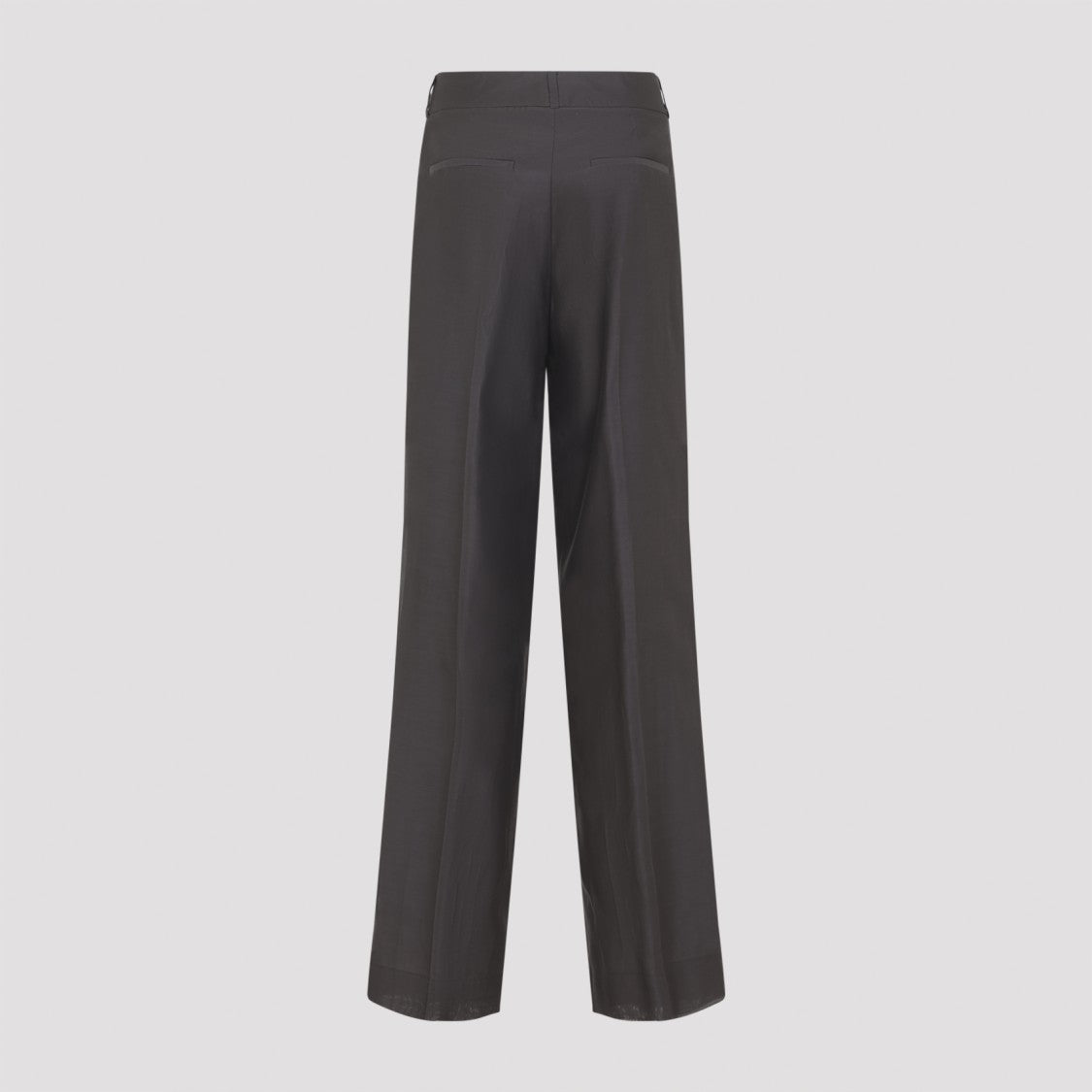 Peserico Brown Cotton-Silk Blend Straight-Leg Trousers