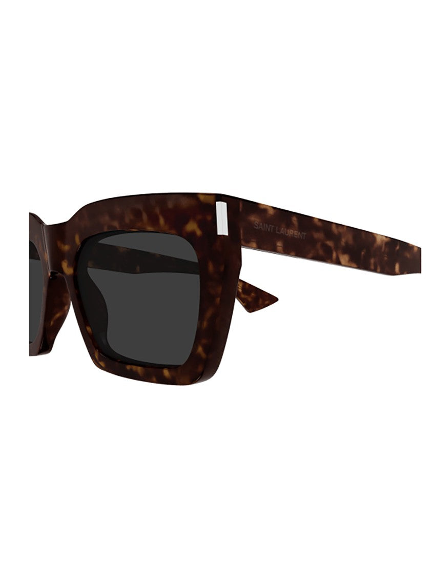 Saint Laurent Tortoiseshell Rectangle Sl 810 Sunglasses With Metal Accents