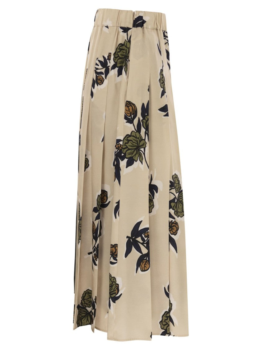 Max Mara Etra - Pleated Skirt In Patterned Twill