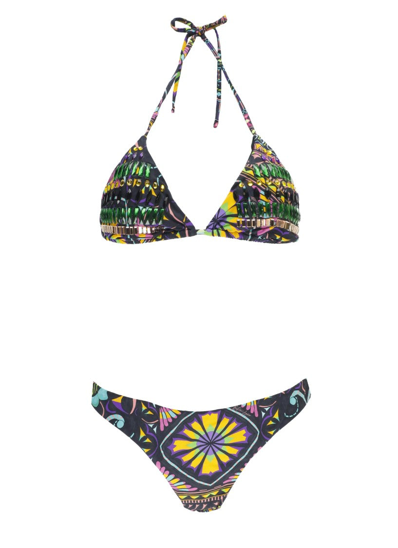 Miss Bikini Triangle Top Bikini With Strass Accents