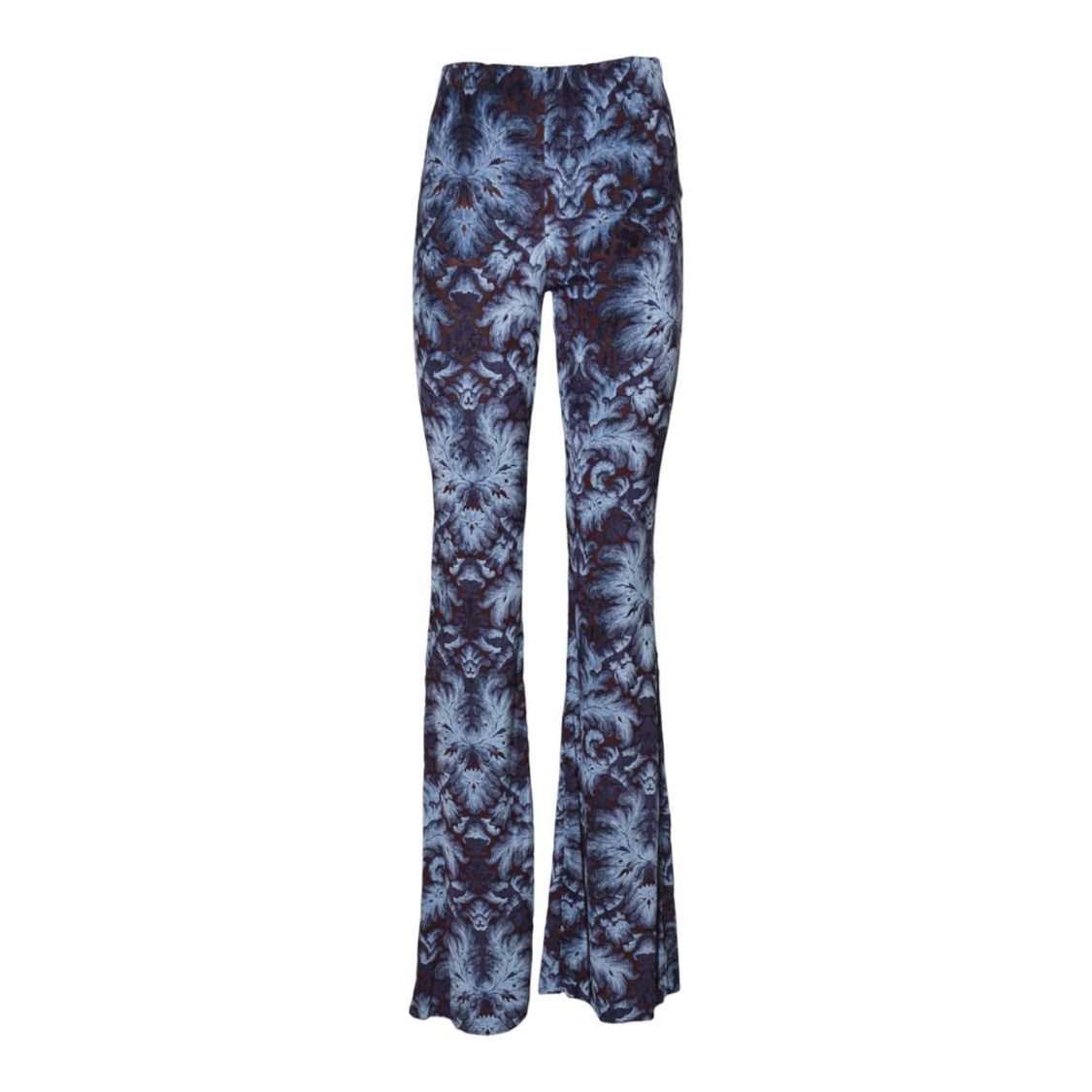 Etro Flared High-Waisted Trousers With Intricate Floral Pattern