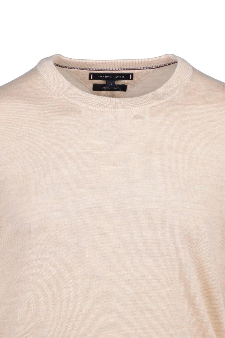 Tommy Hilfiger Beige Fine-Knit Cotton Sweater