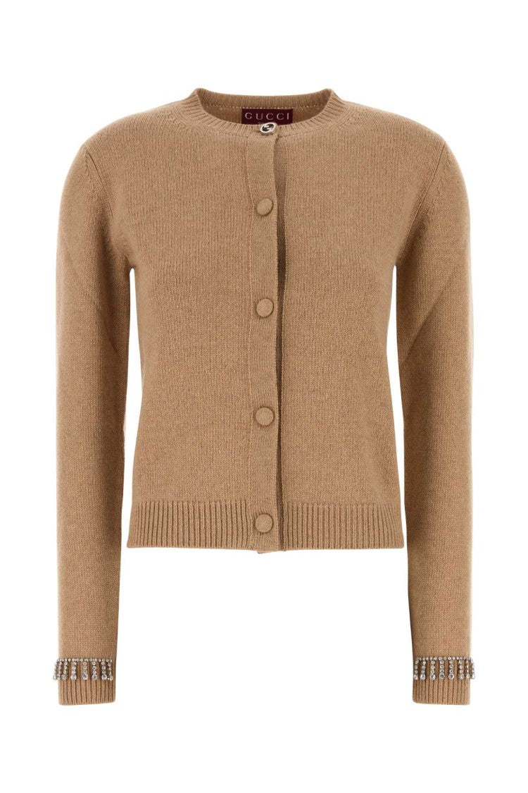 Gucci Camel Wool Blend Cardigan
