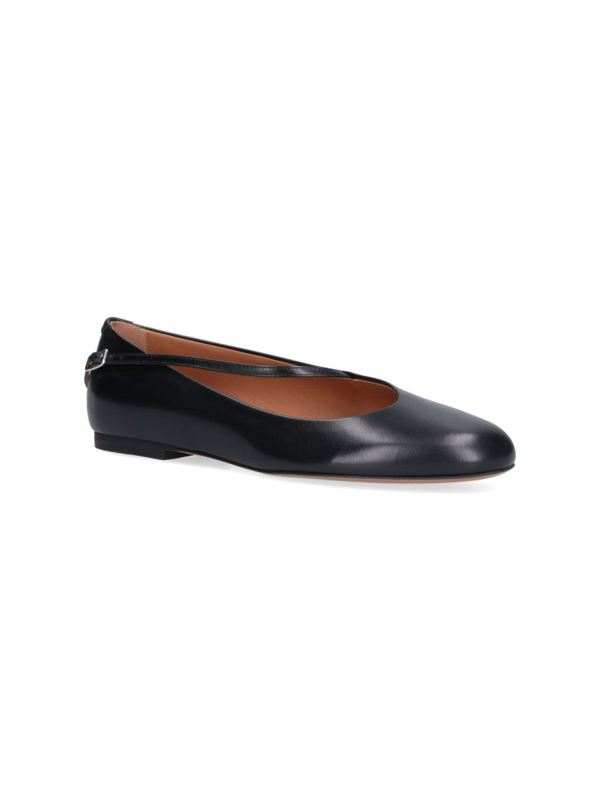 Jil Sander Black Elyss Round Toe Ballerina Flats