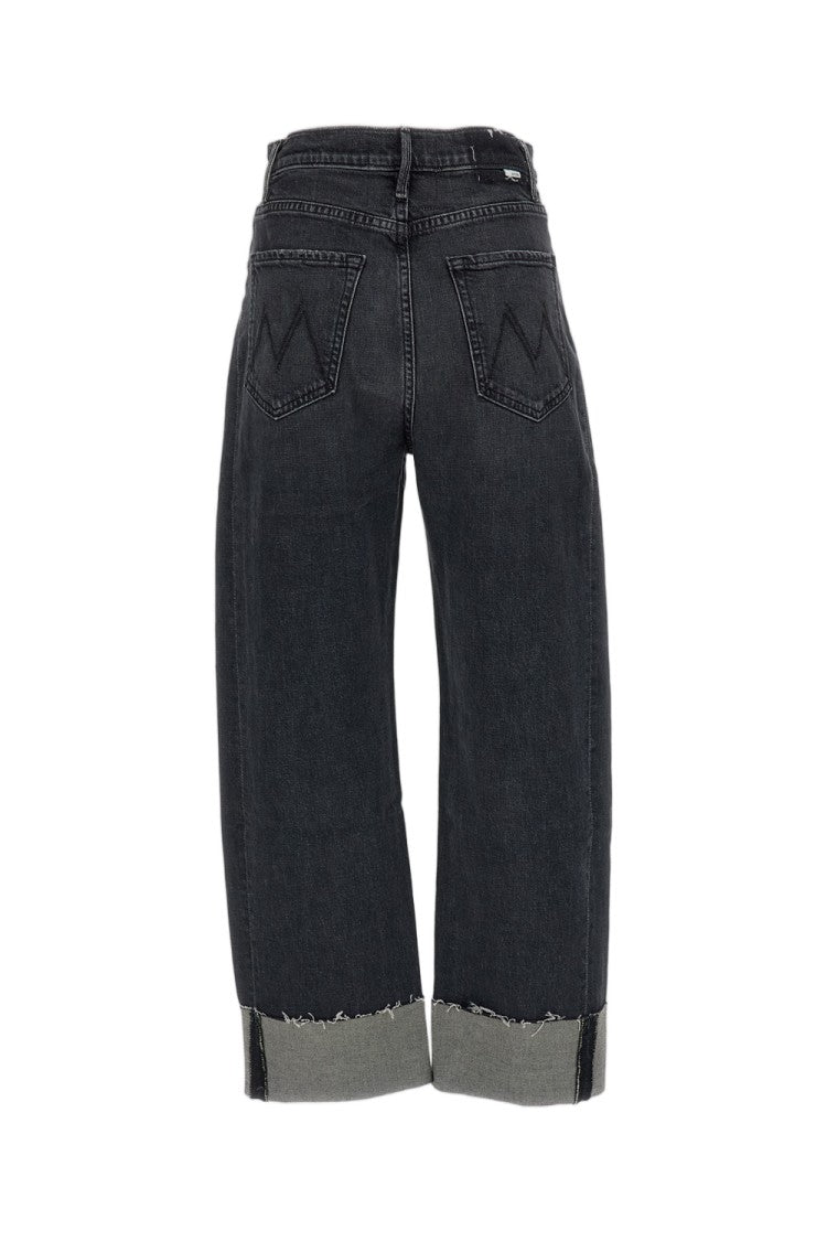 Mother Washed Black The Half Pipe Flood Fray Stretch Jeans