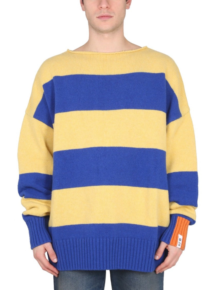 Right For Oversized Knit Sweater With Striking Blue