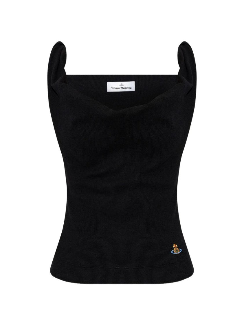 Vivienne Westwood Black Fitted Square Neck Puffed Top