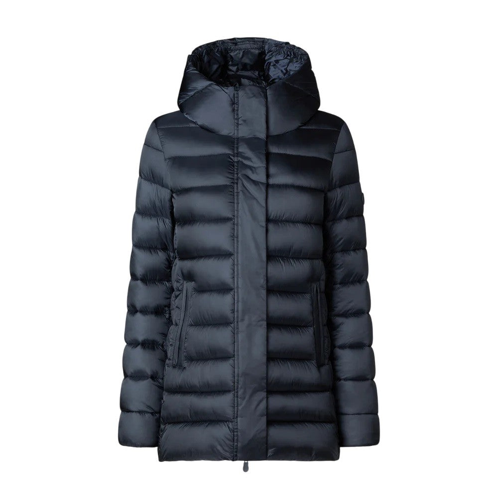 Save The Duck Lightweight Blue Quilted High Collar Coat