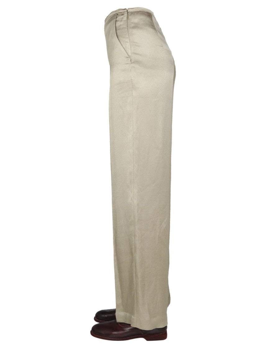Alysi Wide-Leg Satin Trousers With Side Hook