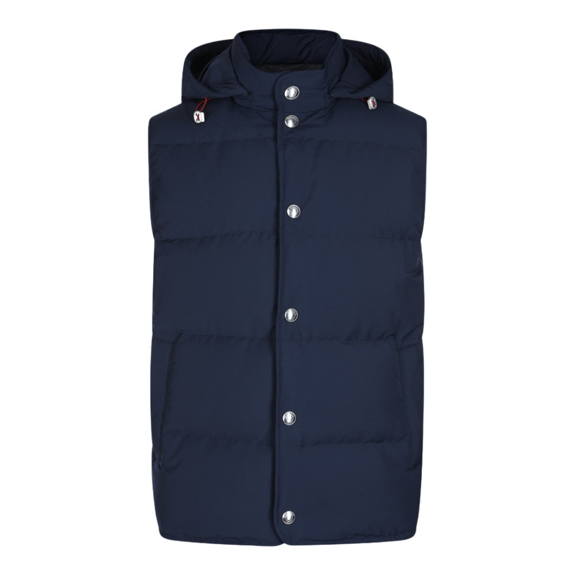 Eleventy Sleeveless Padded Vest With Detachable Hood And High Collar
