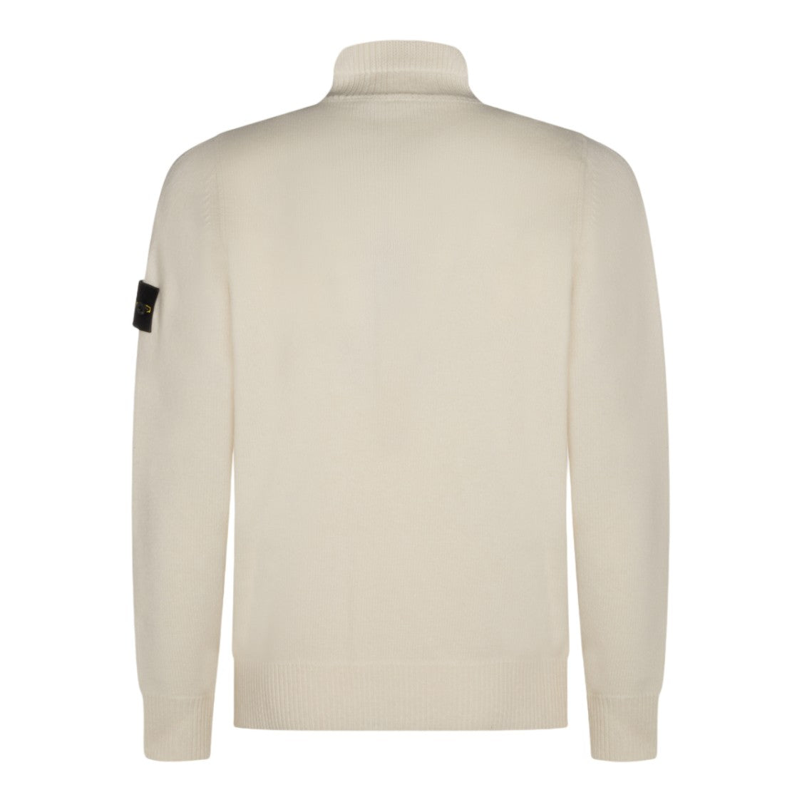 Stone Island High Ribbed Collar Sweater With Patch Accents