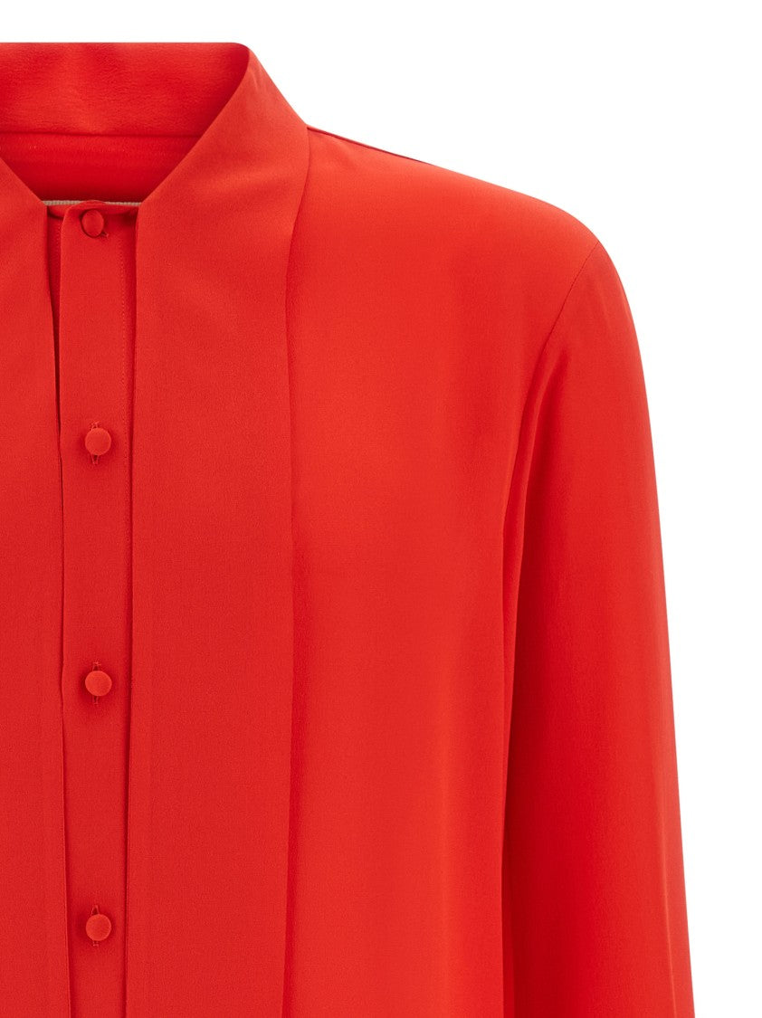 Valentino Garavani Crêpe De Chine Slim Fit Silk Shirt