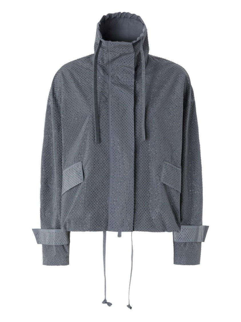 Pinko Asphalt Grey Perforated Hoodie