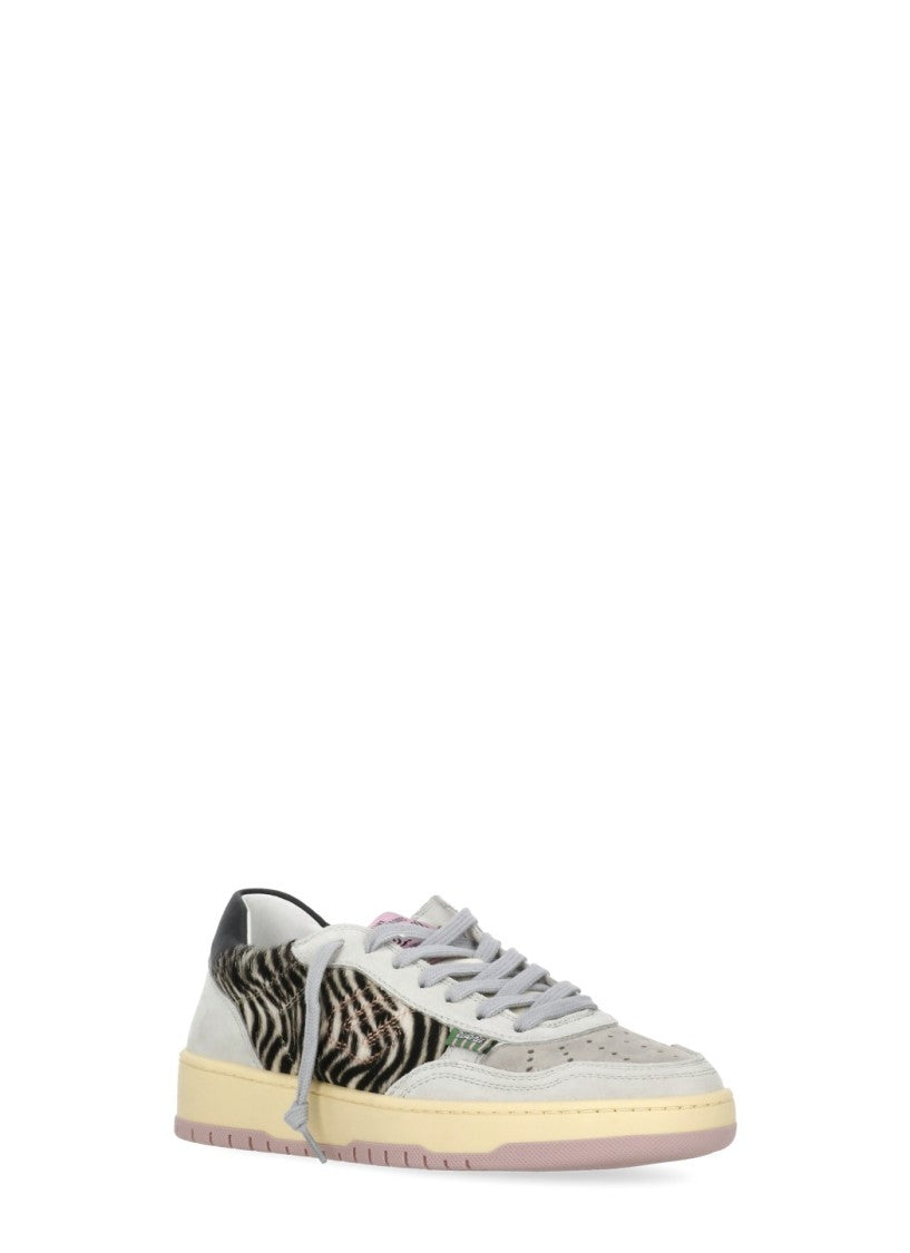 Evenu Equal Grey Calf Hair Low-Top Sneakers