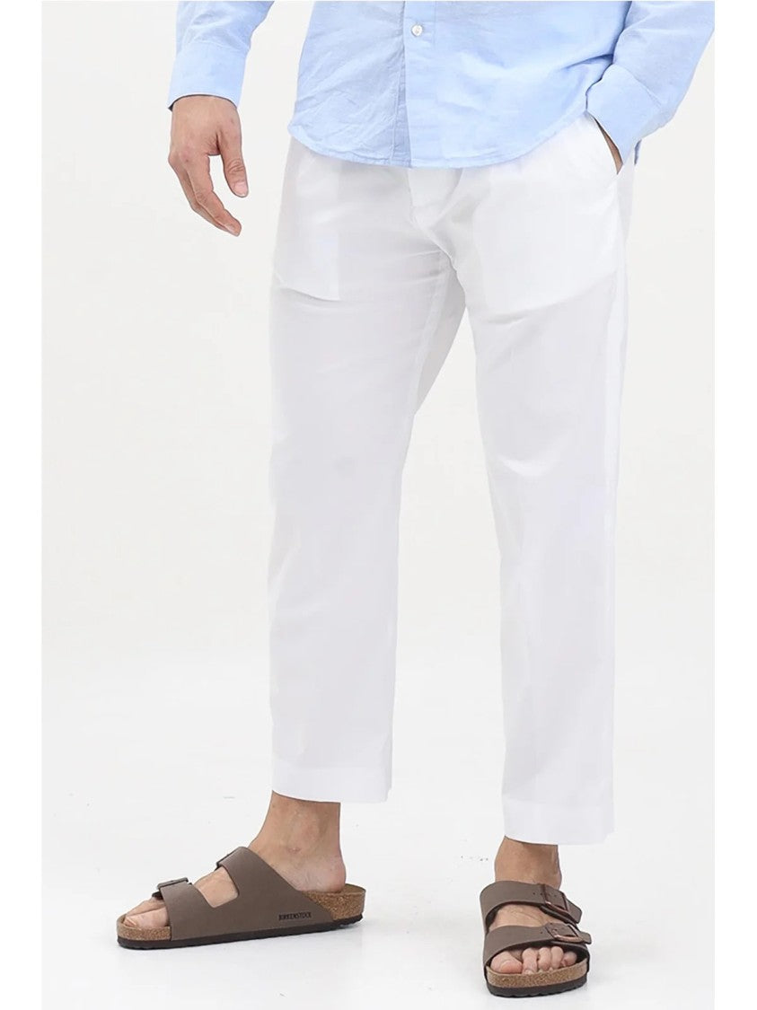 Golden Craft 1957 White Cotton-Blend Stretch Pants