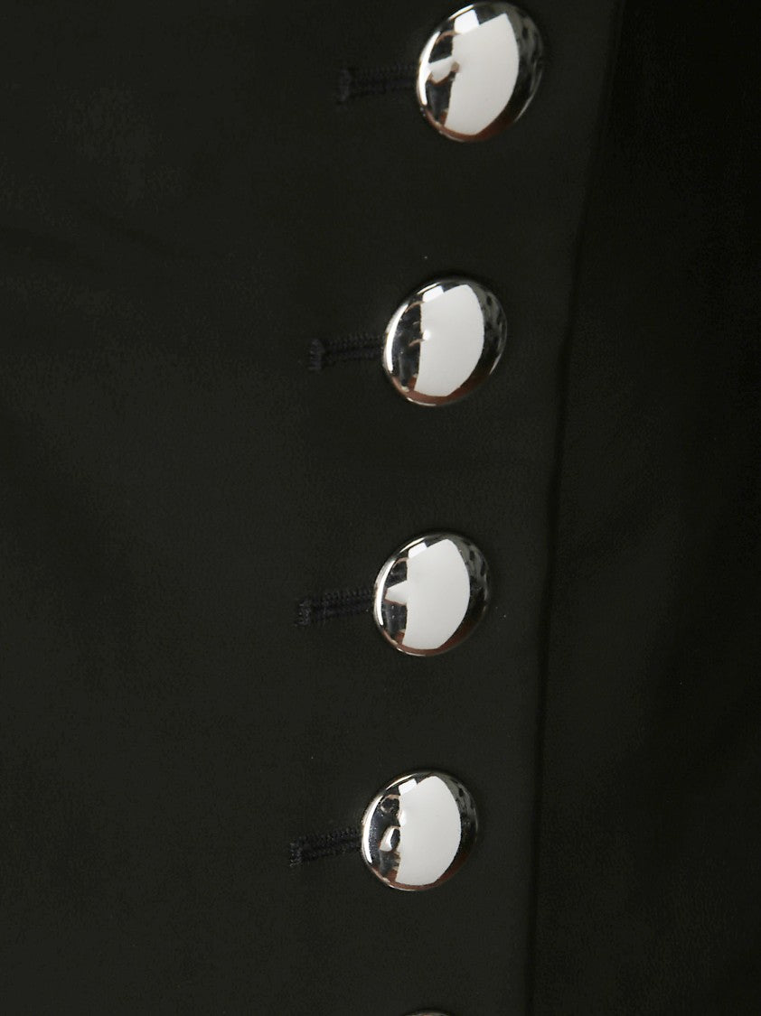 Khaite Fitted Leather Skirt With Front Button Closure