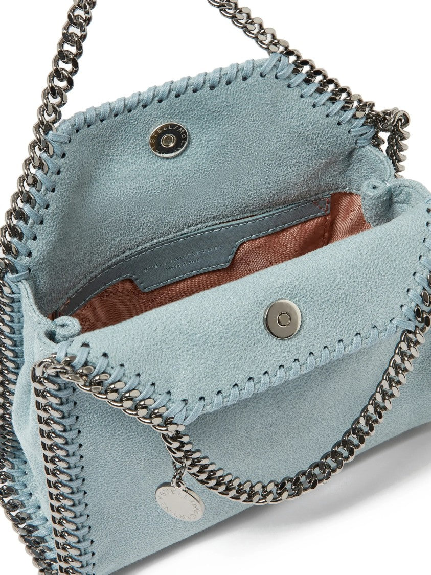 Stella Mccartney Soft Polyester Structured Shoulder Bag With Silver Chain Detail