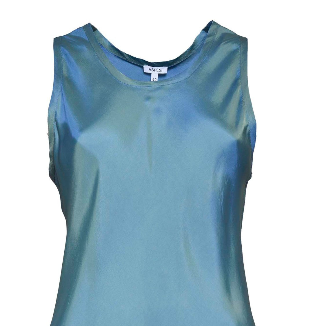 Aspesi Slip Dress In Viscose Twill - Light Blue
