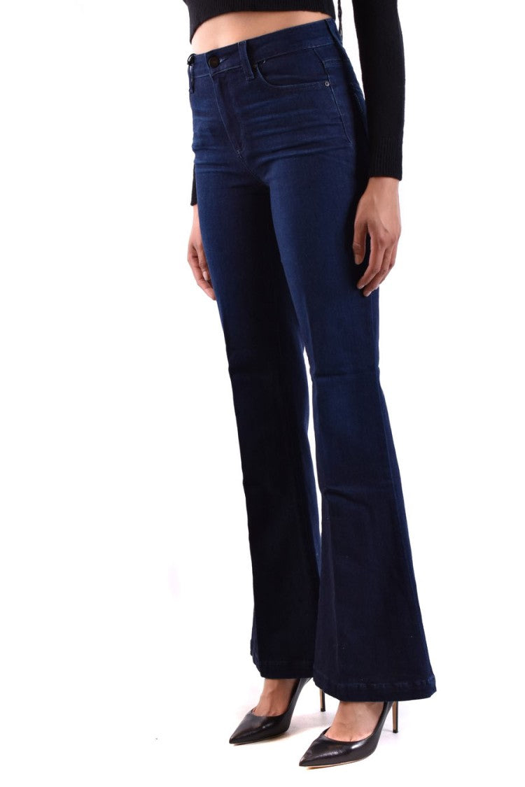 Paige High-Waisted Indigo Denim Jeans With Flared Silhouette