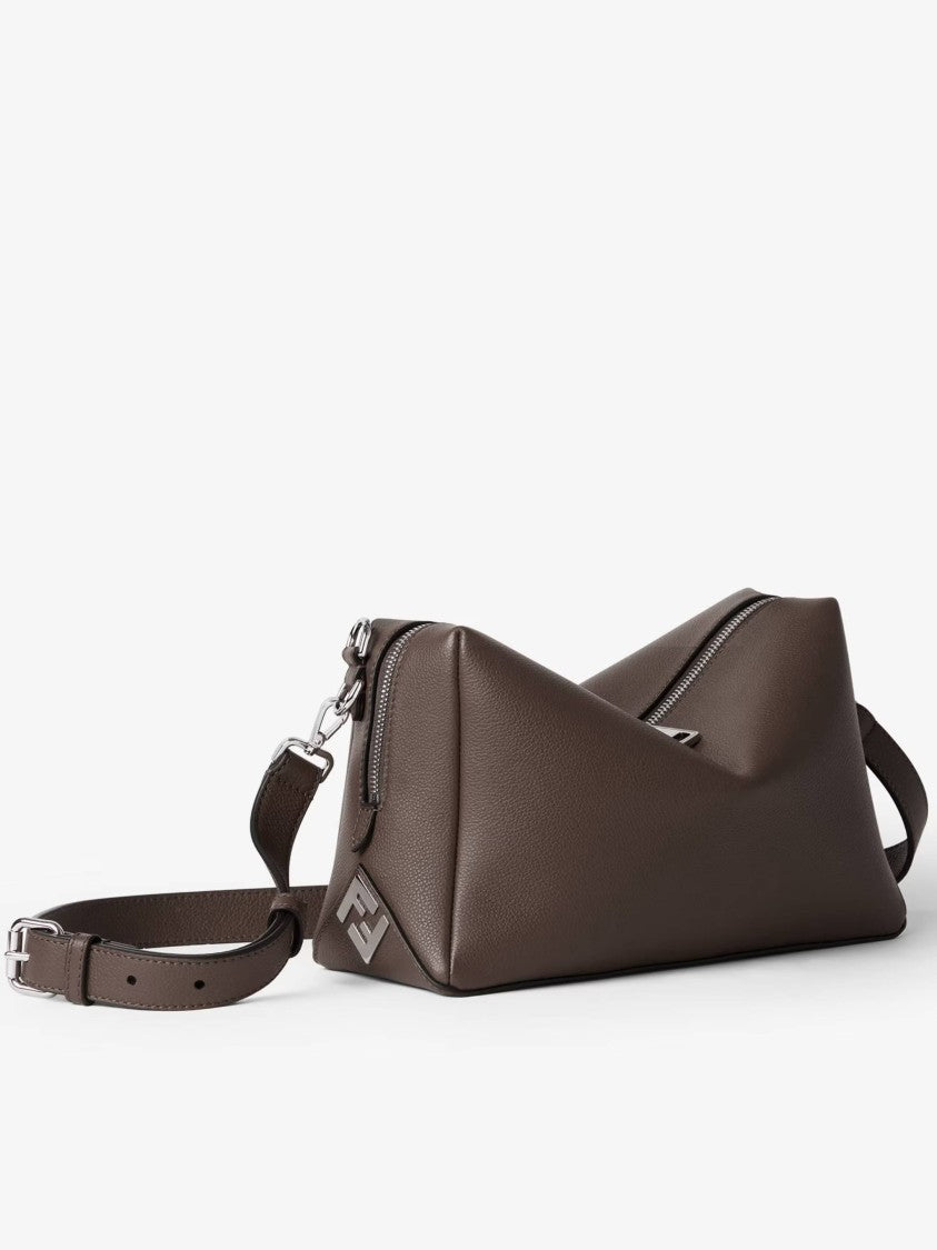 Fendi Rectangular Brown Shoulder Bag With Structured Silhouette