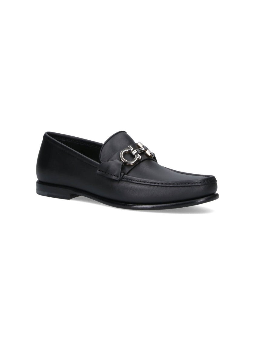 Ferragamo Moccasins With Reversible Silver And Gold Hardware