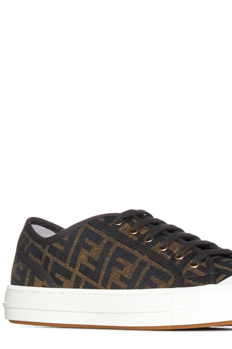 Fendi Low-Top Patterned Sneakers With Geometric Motif