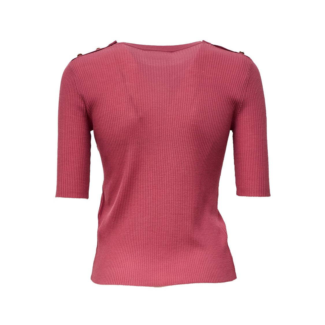 Max Mara Fitted Ribbed Knit Top With Gold-Tone Jewel Buttons