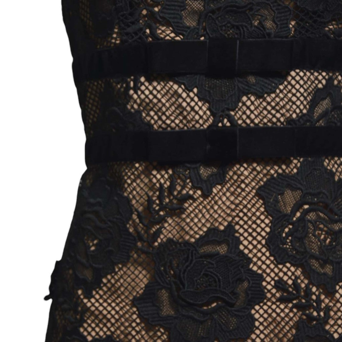 Self-Portrait Black Lace And Velvet Mini Dress