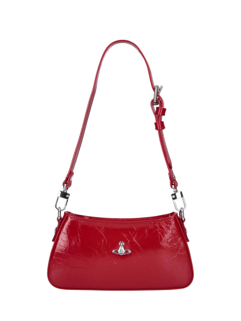 Vivienne Westwood Red Calf Leather Zip Shoulder Bag