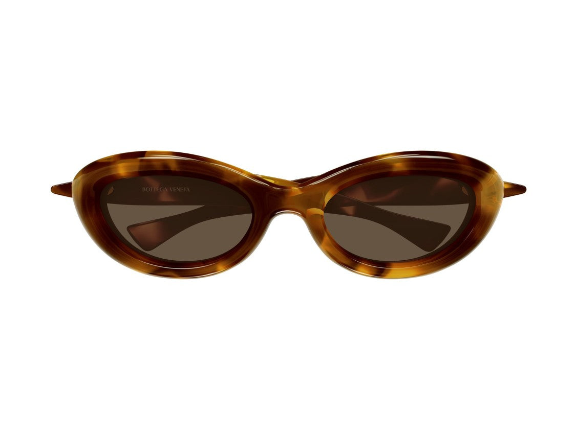 Bottega Veneta Bv1484s Tortoiseshell Pattern Oversized Cat-Eye Sunglasses