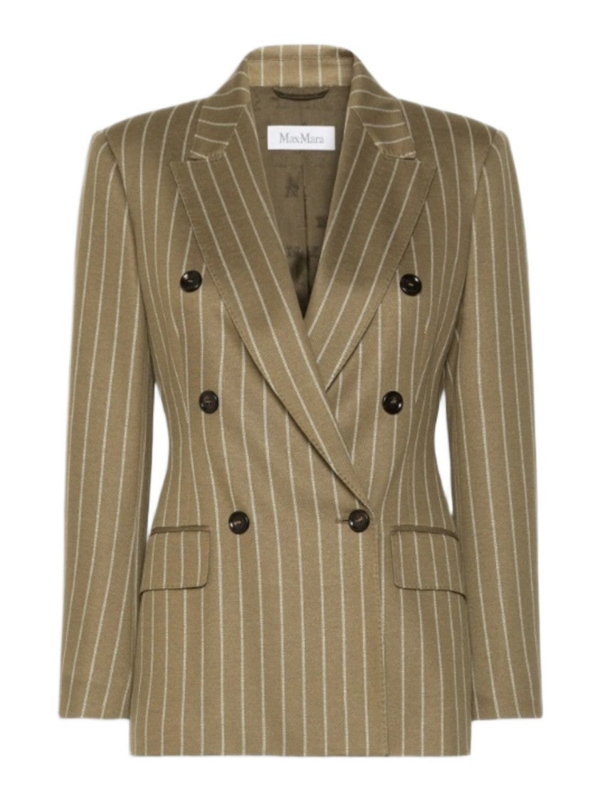 Max Mara Double-Breasted Tailored Jacket With Pinstripes