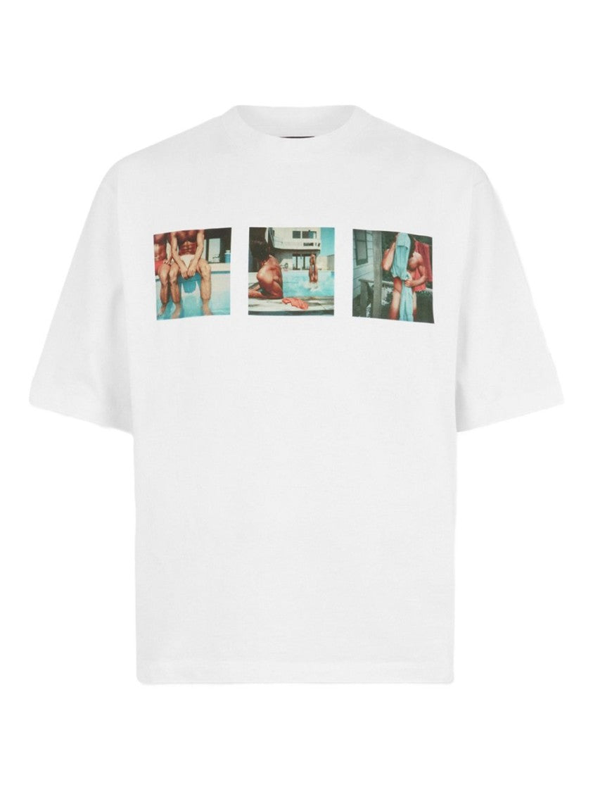 Dsquared2 White Relaxed Fit Graphic Crew Neck T-Shirt