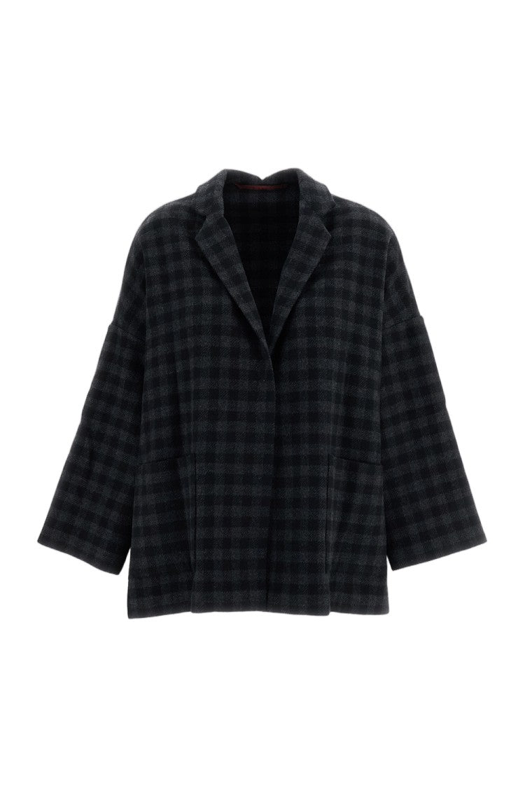 Daniela Gregis Multicolor Gladiolo Bianco Check Wool Jacket