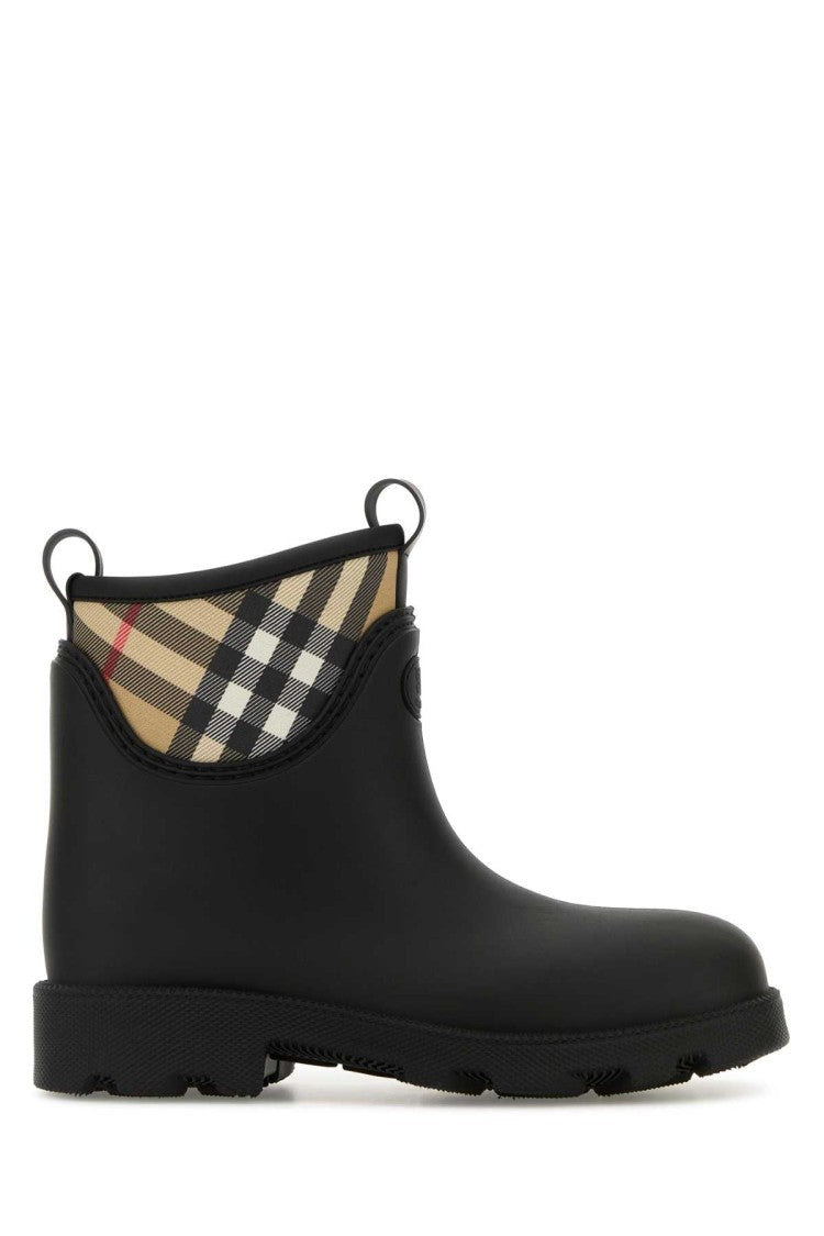 Burberry Black Rubber Marsh Stamp Ankle Boots