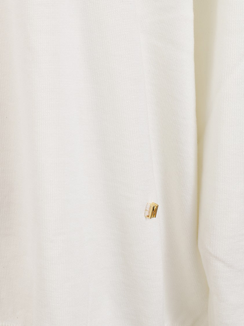 Moschino High Neck White Sweater