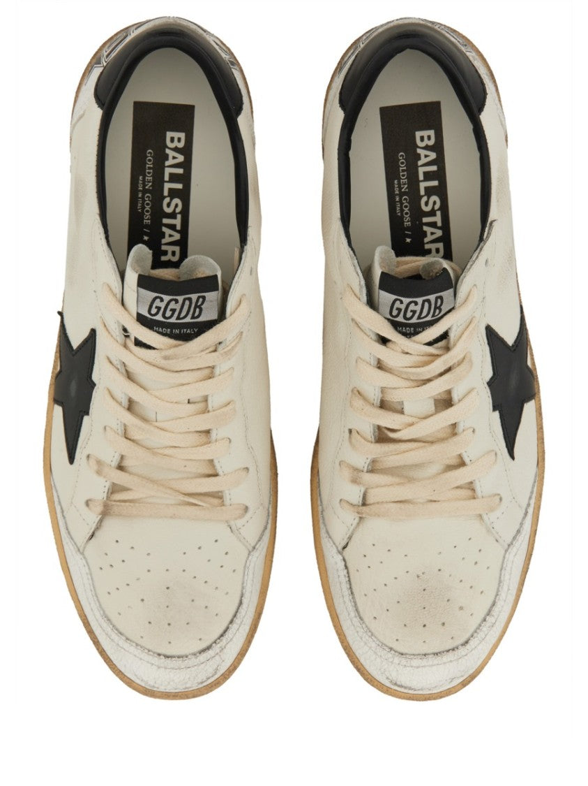Golden Goose Ball Star Low-Top Distressed Leather Sneakers