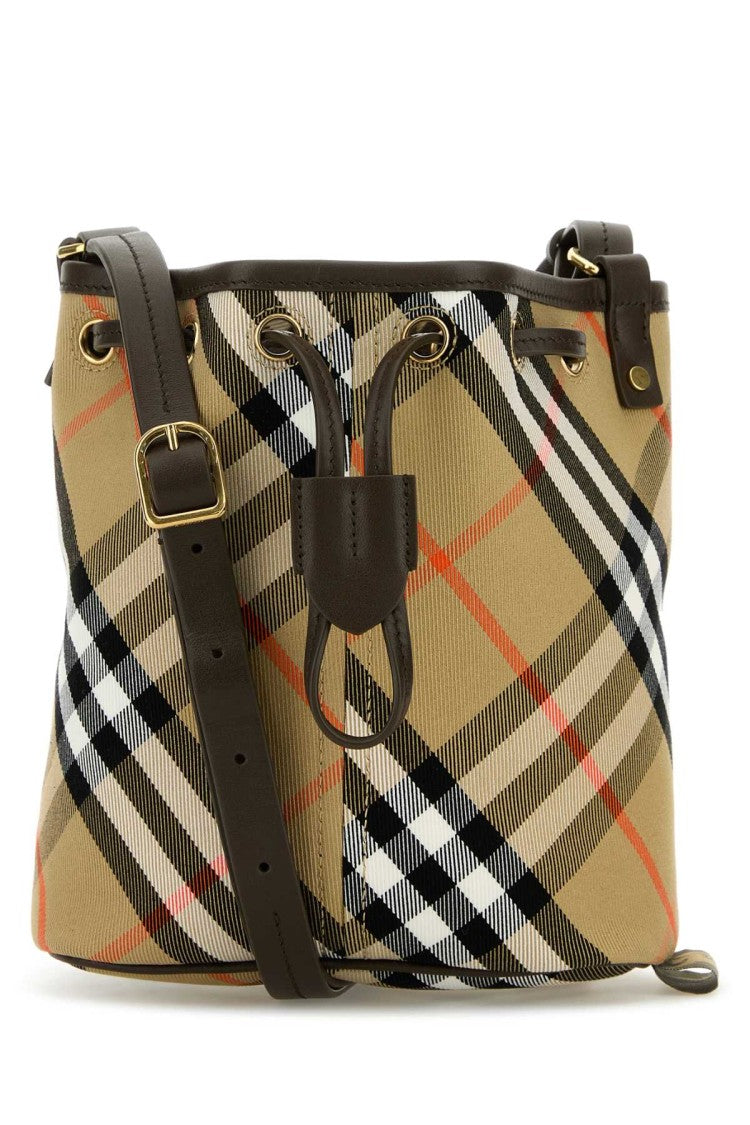 Burberry Embroidered Canvas Bucket Bag