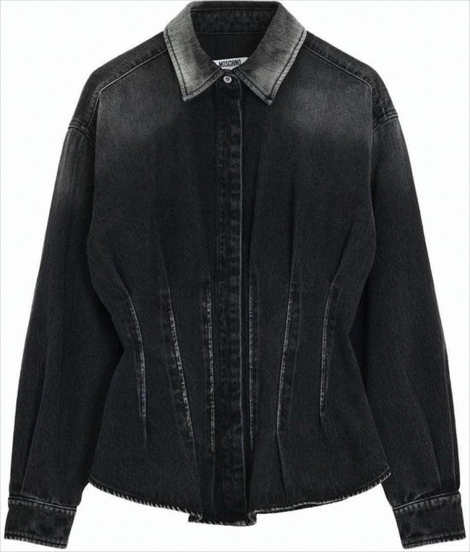 Moschino Fitted Black Denim Shirt