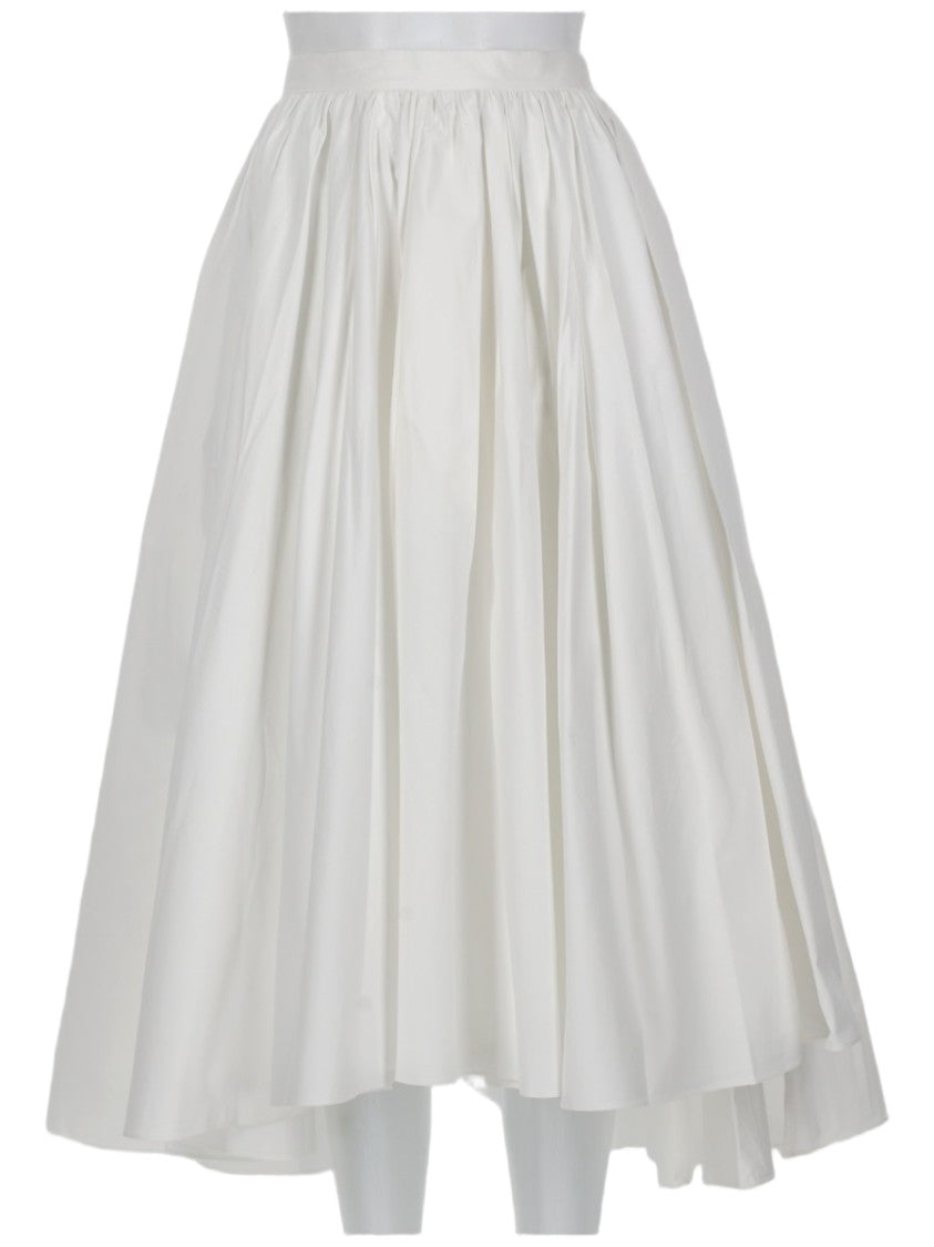 Self-Portrait Voluminous Gathered Poplin Midi Skirt