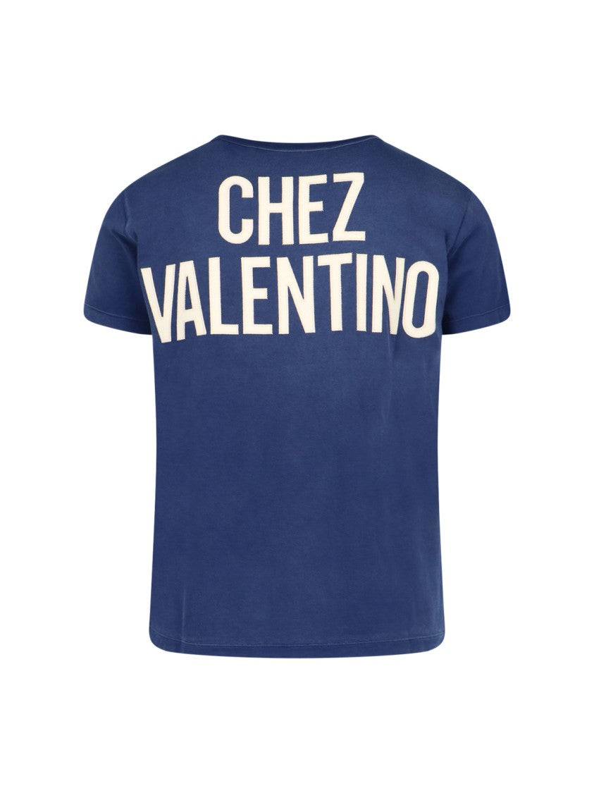 Valentino Navy Logo Print T-Shirt