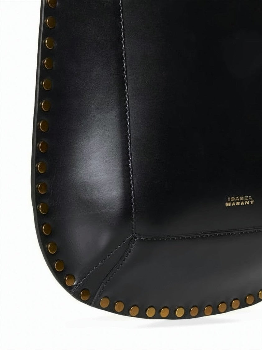 Isabel Marant Structured Calf Leather Shoulder Bag With Metallic Studs