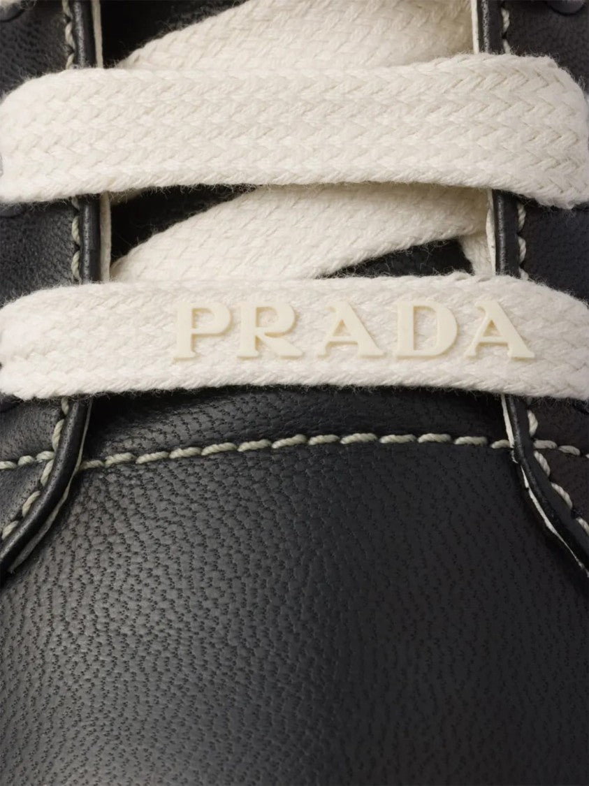 Prada Spin Nappa Leather Geometric Sneakers