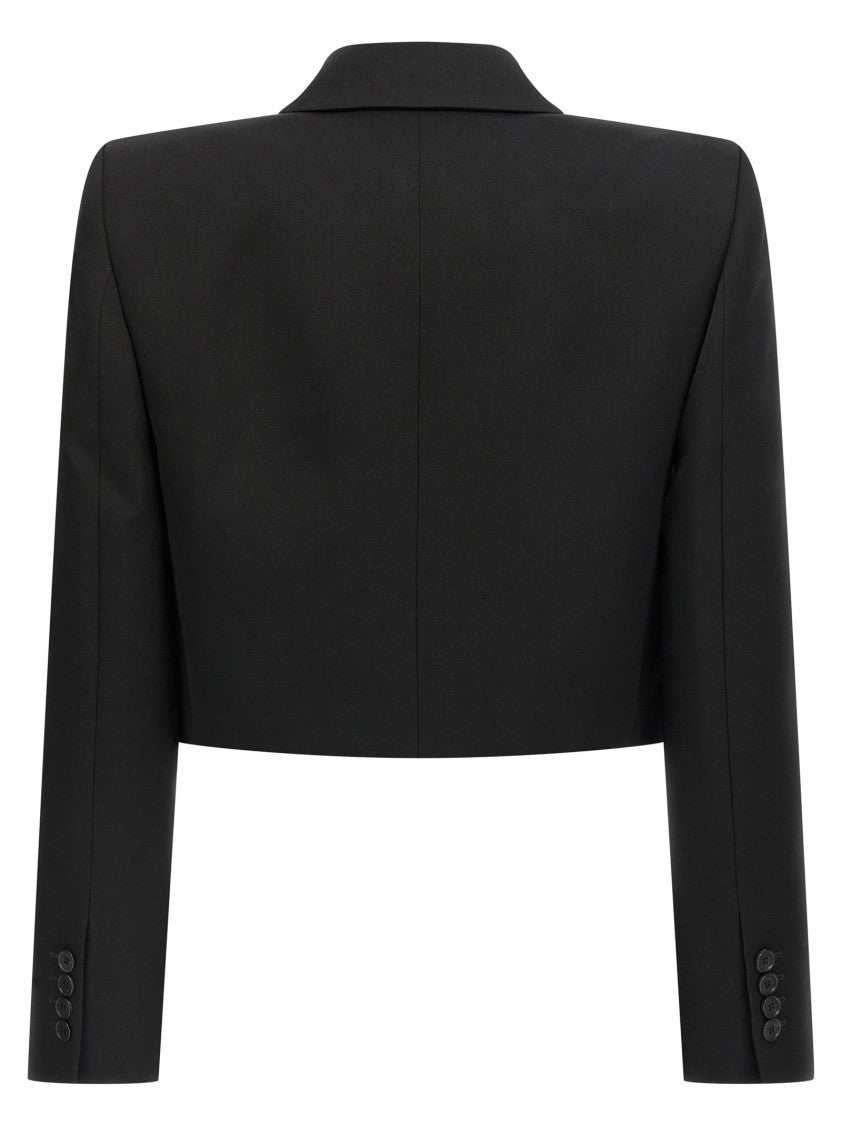 Givenchy Bolero Blazer With Peak Lapels And Maxi Padded Shoulders