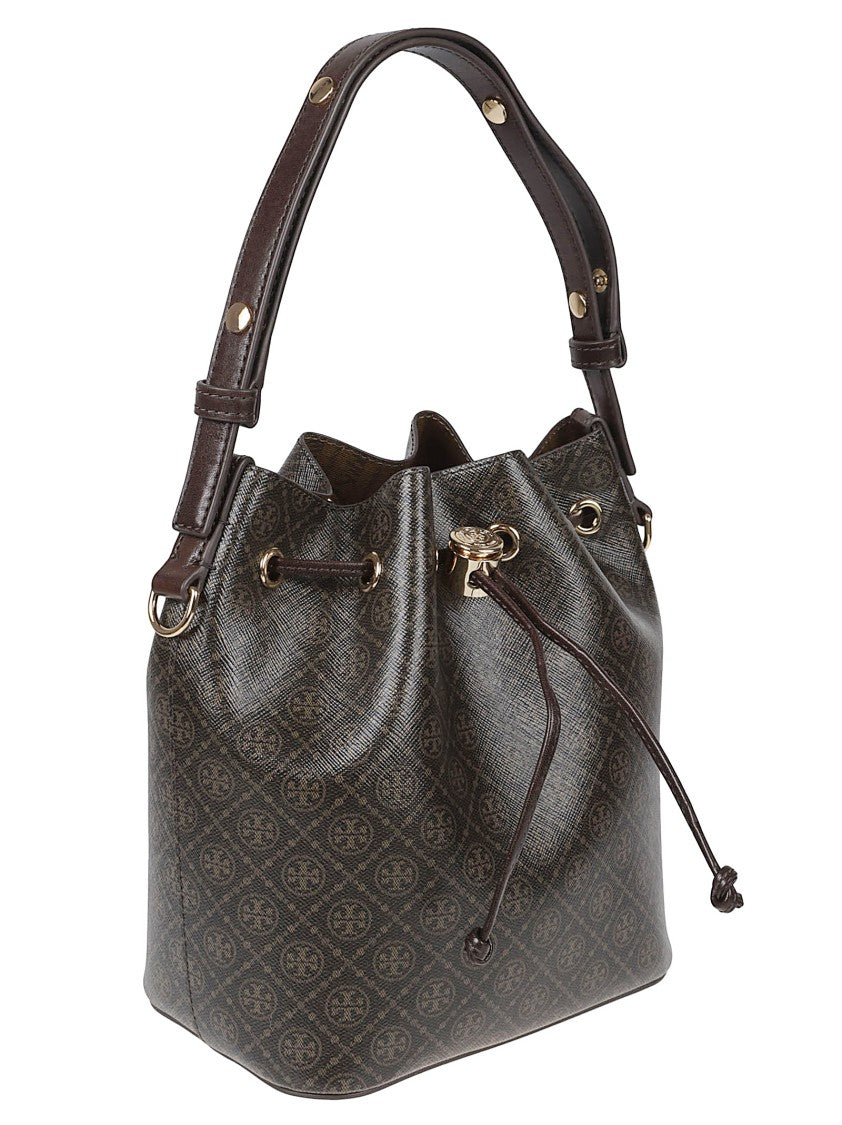 Tory Burch Structured Bucket Bag With Monogram Design
